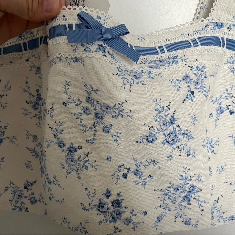 NEW Altar’d State Blue Floral Crop Top Size Large NWT - Picture 7 of 9